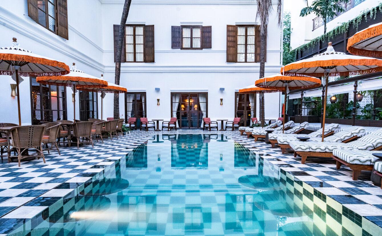 An image of Soho House Bangkok poolside.